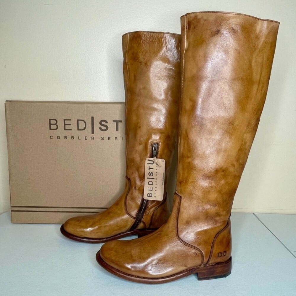Bed Stu Windsor Tess Tan Glazed Distressed Tall Boots NEW IN BOX